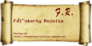 Fáskerty Rozvita névjegykártya
